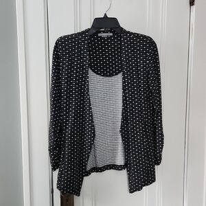 Tart Black and White Dotted Cardigan